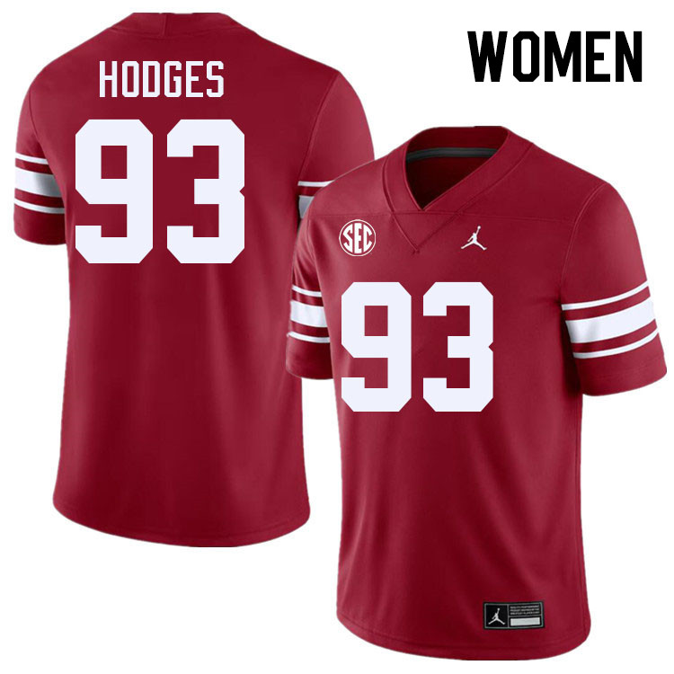 Women #93 Ace Hodges Oklahoma Sooners 2024 SEC Conference College Football Jerseys-Throwback